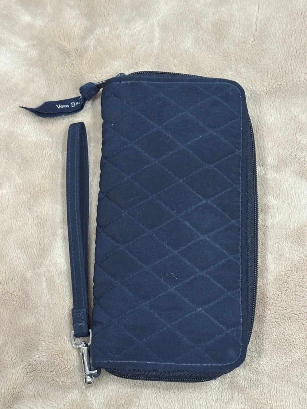 Vera Bradley Quilted Navy Wristlet Wallet - Picture 4 of 4